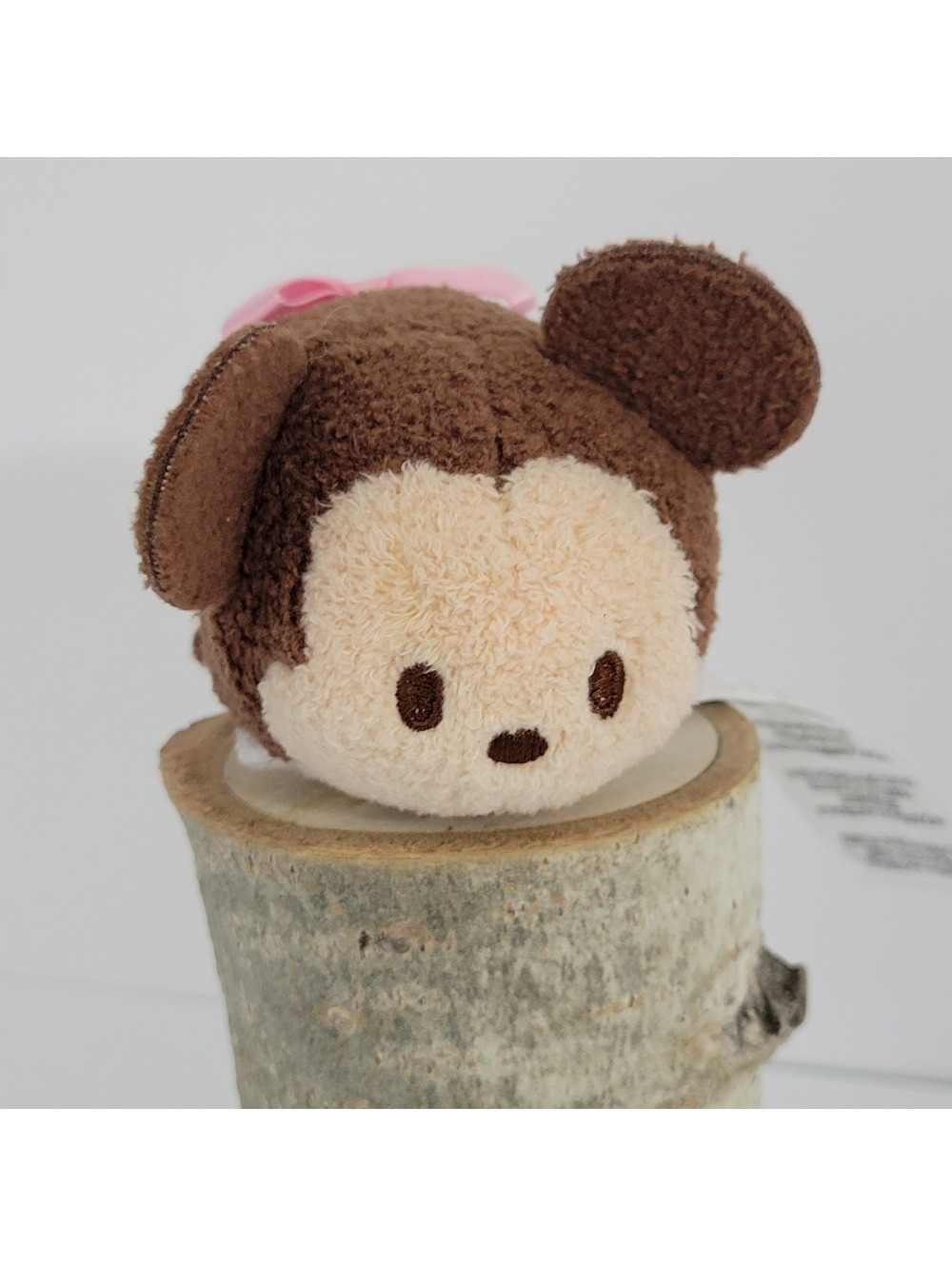 Disney Tsum Tsum Minnie Mouse Plush Toy with Pink Bow and Red Polka Dot Dress
